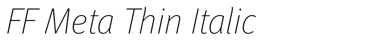 FF Meta Thin Italic